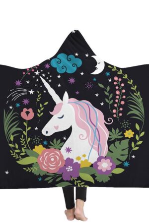 Unicorn Hooded Blankets - Unicorn Series Unicorn Moon Fleece Hooded Blanket