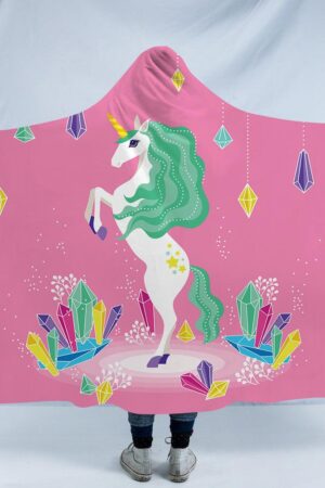 Unicorn Hooded Blankets - Unicorn Series Unicorn Pink Fleece Hooded Blanket