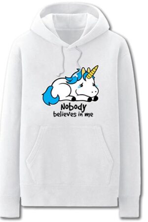 Unicorn Hoodies - Solid Color Super Cute Unicorn Cartoon Style Fleece Hoodie