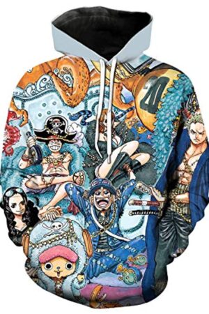Unisex Anime One Piece Luffy 3D Printed Sweatshirt Hoodie Pullover