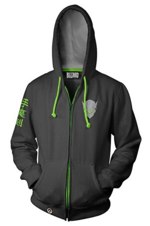 Unisex Genji Hoodies Overwatch Zip Up 3D Print Jacket Sweatshirt