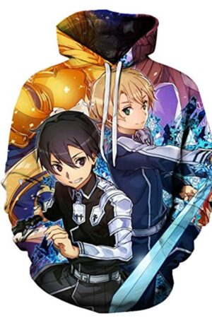 Unisex Sword Art Online SAO Anime 3D Print Pullover Hoodie