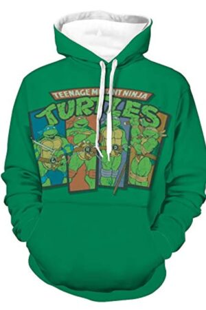 Unisex Teenage Mutant Ninja Turtles Hoodies - Green 3D Print Hooded Pullover Sweatshirt
