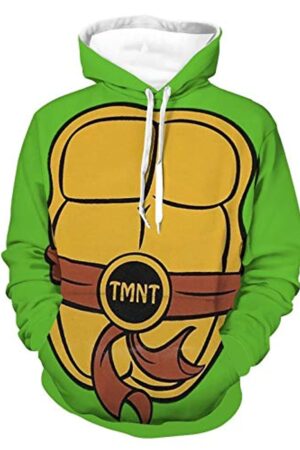 Unisex Teenage Mutant Ninja Turtles Hoodies - Green 3D Print Hooded Pullover Sweatshirt