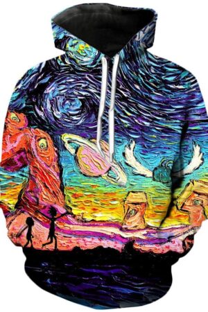 Van Gogh Starry Night | Rick and Morty 3D Printed Unisex Hoodies