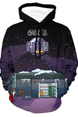 Video Game Among Us Hoodie - 3D Print String Pullover Hoodie