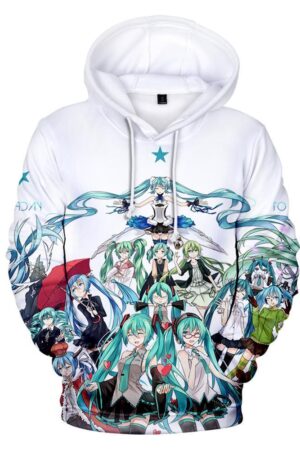 Vocaloid Hatsune Miku Hooded Jacket Outwear - 3D Print Hoodie Sweatshirt