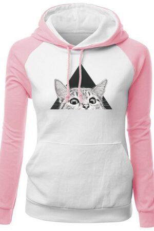 Women Hoodies - Women Hoodie Series Pet Cat Super Cute Fleece Hoodie