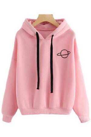 Women's Casual Hoodie - Solid Colored Pullover
