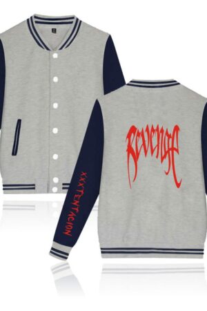 XXXTentacion Baseball Jackets - Solid Color Popular Rapper XXXTentacion Revenge Icon Baseball Jacket
