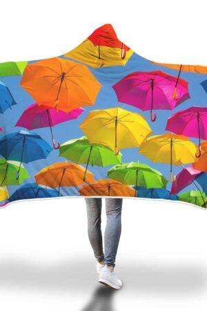 You Can See Forever Hooded Blanket - Colorful Umbrella Blanket