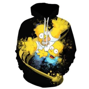 3D Cartoon Printing Hoodies - Homer Simpson And His Son Sweatshirt