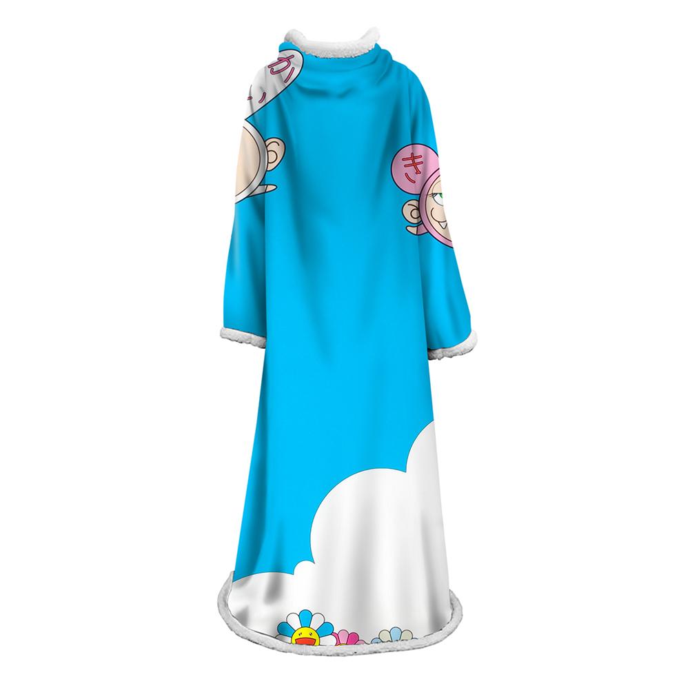 3D Digital Flower Printed Blanket With Sleeves-Cute Cartoon Blanket Robe - Image 31
