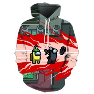 3D Digital Printed Among Us Zipper Hoodie Pullover Sweatshirt