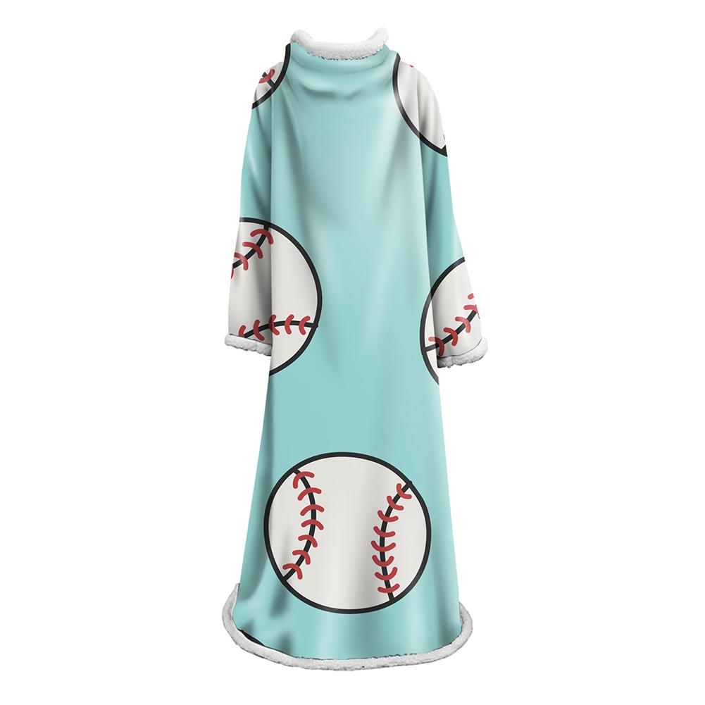 3D Digital Printed Blanket With Sleeves-Baseball Blanket Robe - Image 14