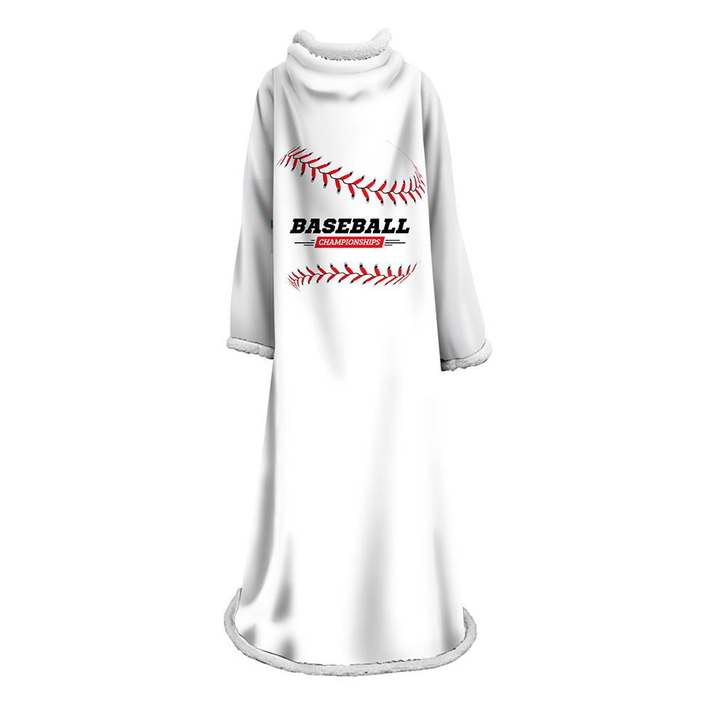3D Digital Printed Blanket With Sleeves-Baseball Blanket Robe - Image 5