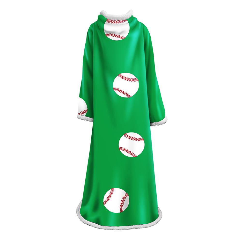 3D Digital Printed Blanket With Sleeves-Baseball Blanket Robe - Image 8