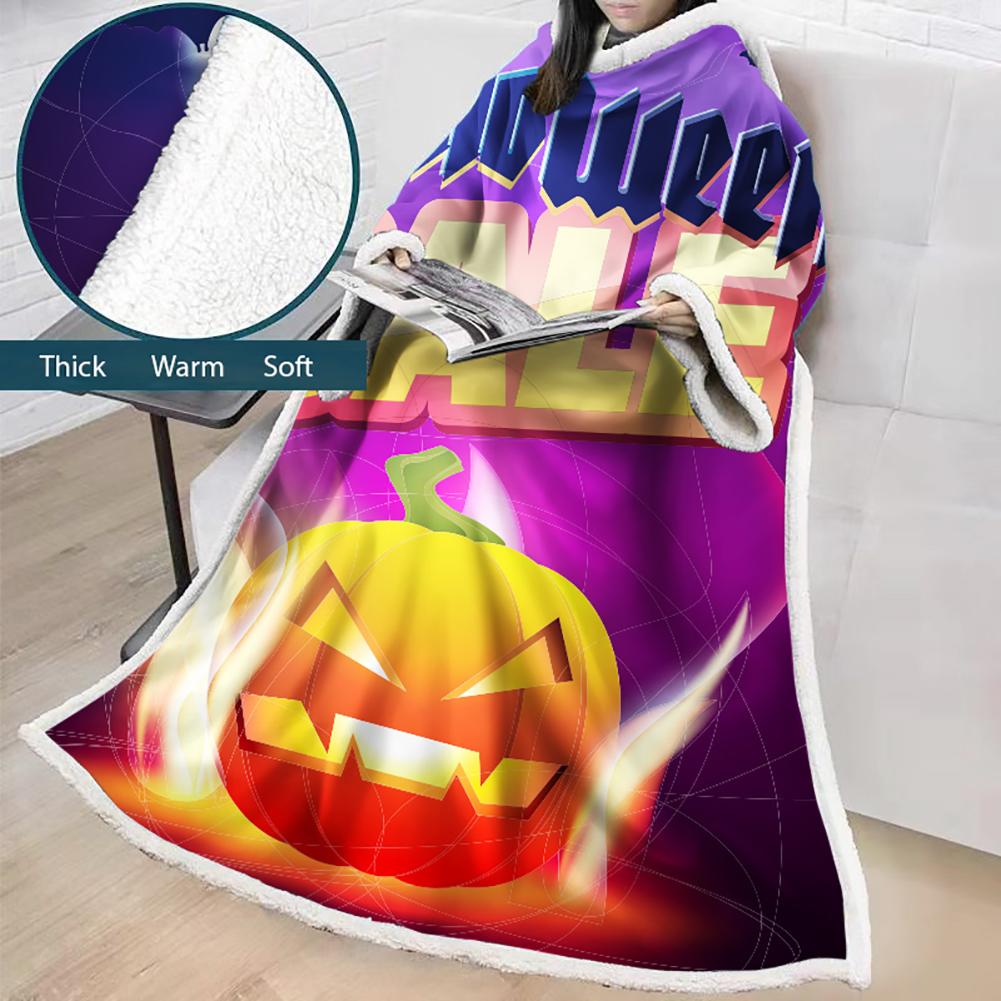 3D Digital Printed Blanket With Sleeves-Blanket Robe Halloween Party - Image 9