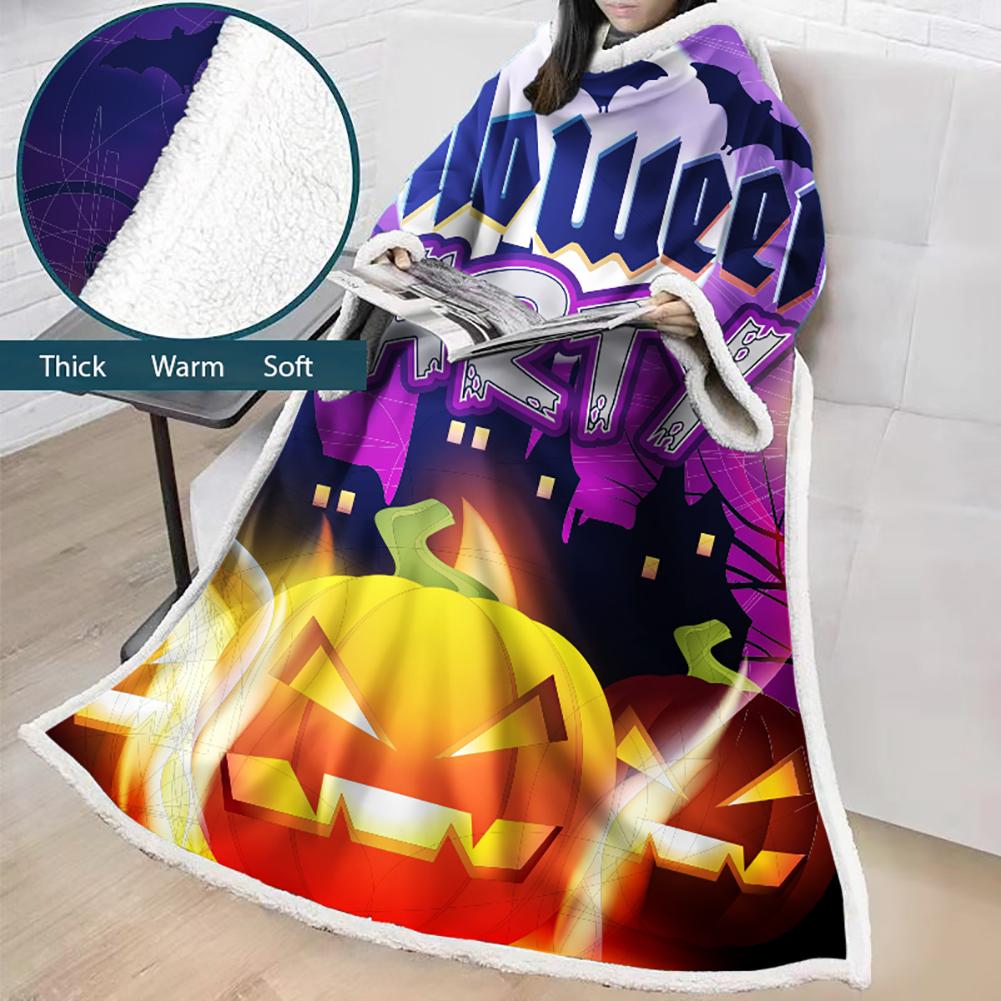 3D Digital Printed Blanket With Sleeves-Blanket Robe Halloween Party - Image 11
