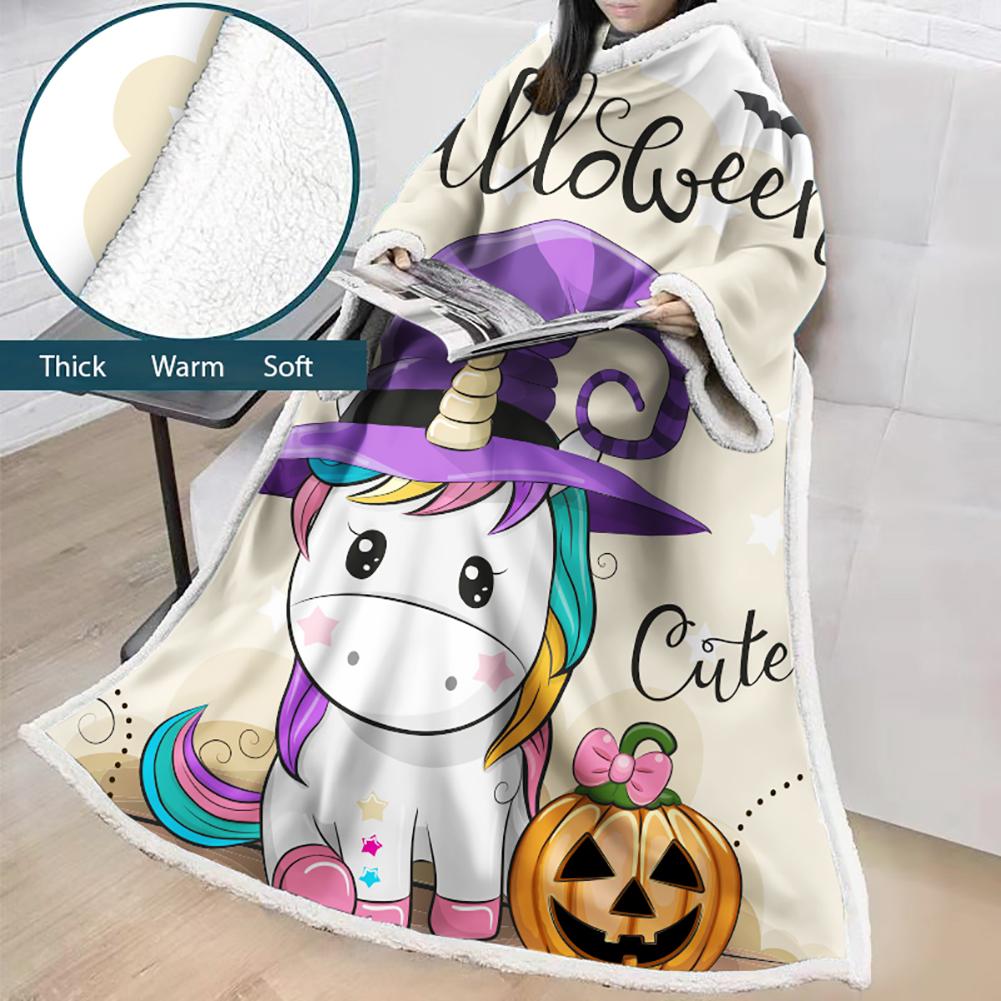 3D Digital Printed Blanket With Sleeves-Blanket Robe Halloween Party - Image 17