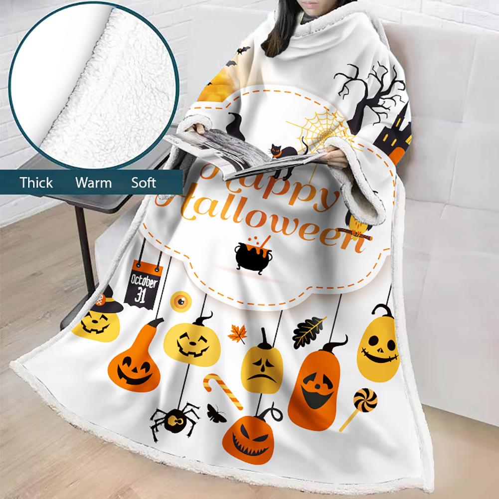 3D Digital Printed Blanket With Sleeves-Blanket Robe Halloween Party