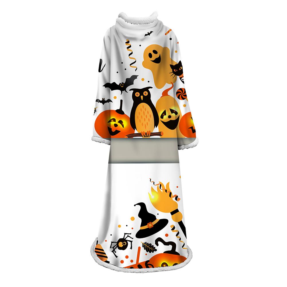 3D Digital Printed Blanket With Sleeves-Blanket Robe Halloween Party - Image 4