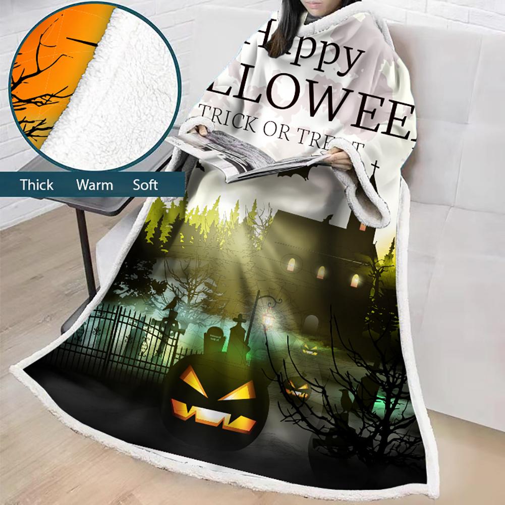 3D Digital Printed Blanket With Sleeves-Blanket Robe Halloween Party - Image 5