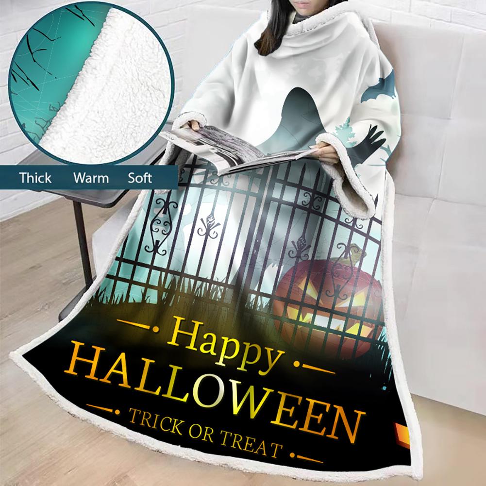 3D Digital Printed Blanket With Sleeves-Blanket Robe Halloween Party - Image 15
