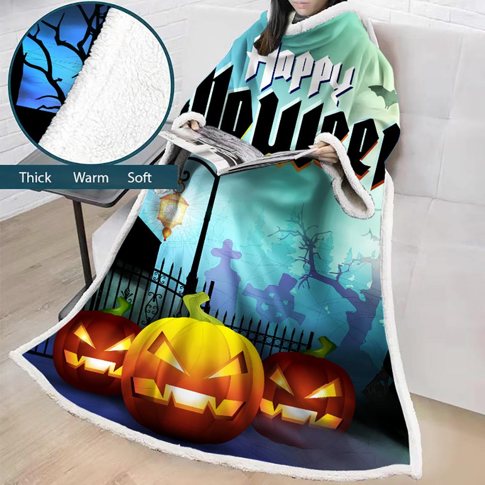 3D Digital Printed Blanket With Sleeves-Blanket Robe Halloween Party - Image 19