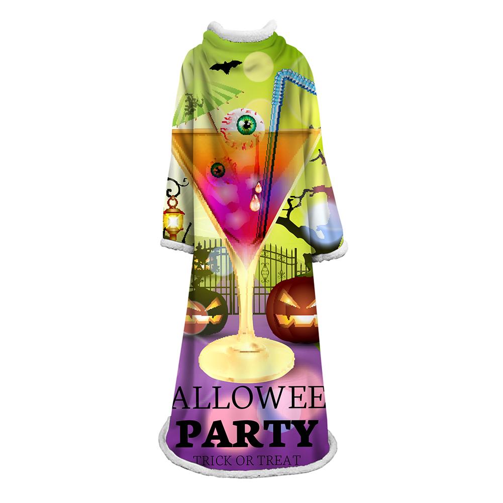 3D Digital Printed Blanket With Sleeves-Blanket Robe Halloween Party - Image 30