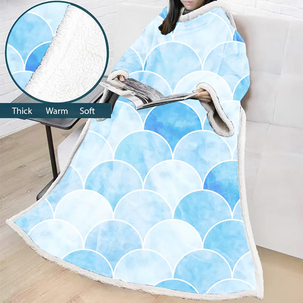 3D Digital Printed Blanket With Sleeves-Scale Blanket Robe - Image 4