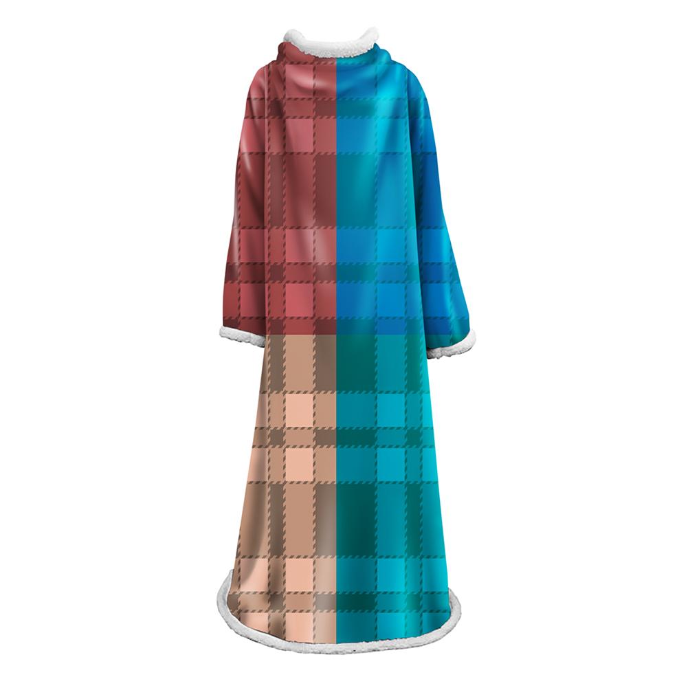 3D Digital Printed Plaid Blanket Robe -Blanket With Sleeves - Image 28