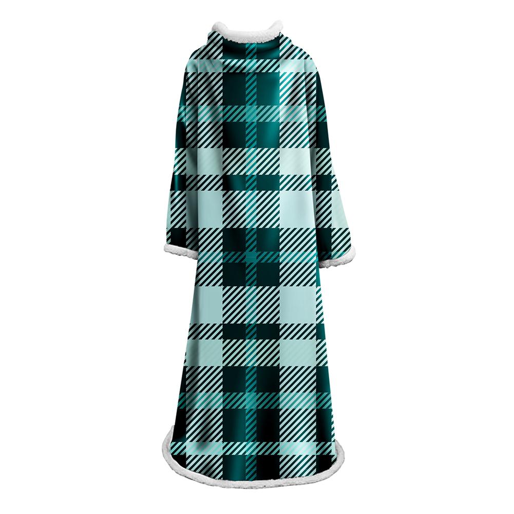 3D Digital Printed Plaid Blanket Robe -Blanket With Sleeves - Image 34