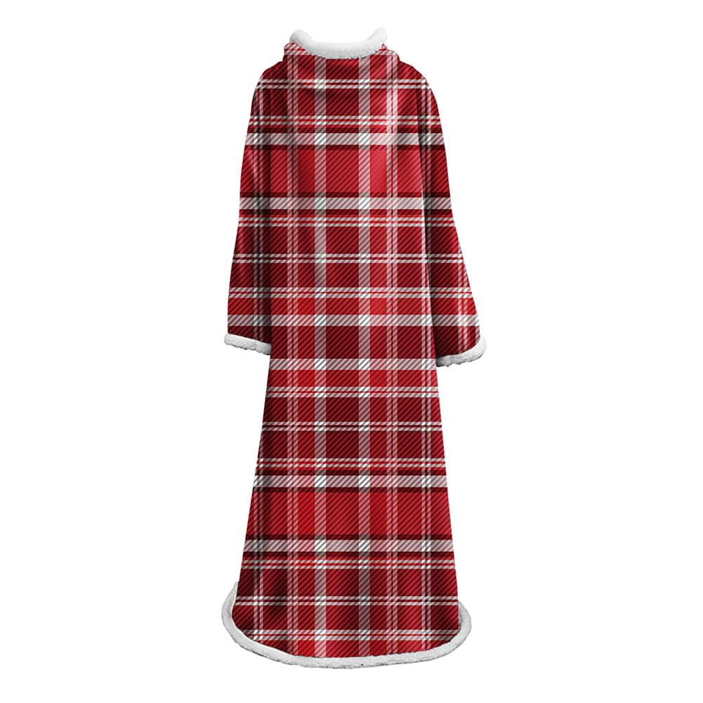 3D Digital Printed Plaid Blanket Robe -Blanket With Sleeves - Image 42