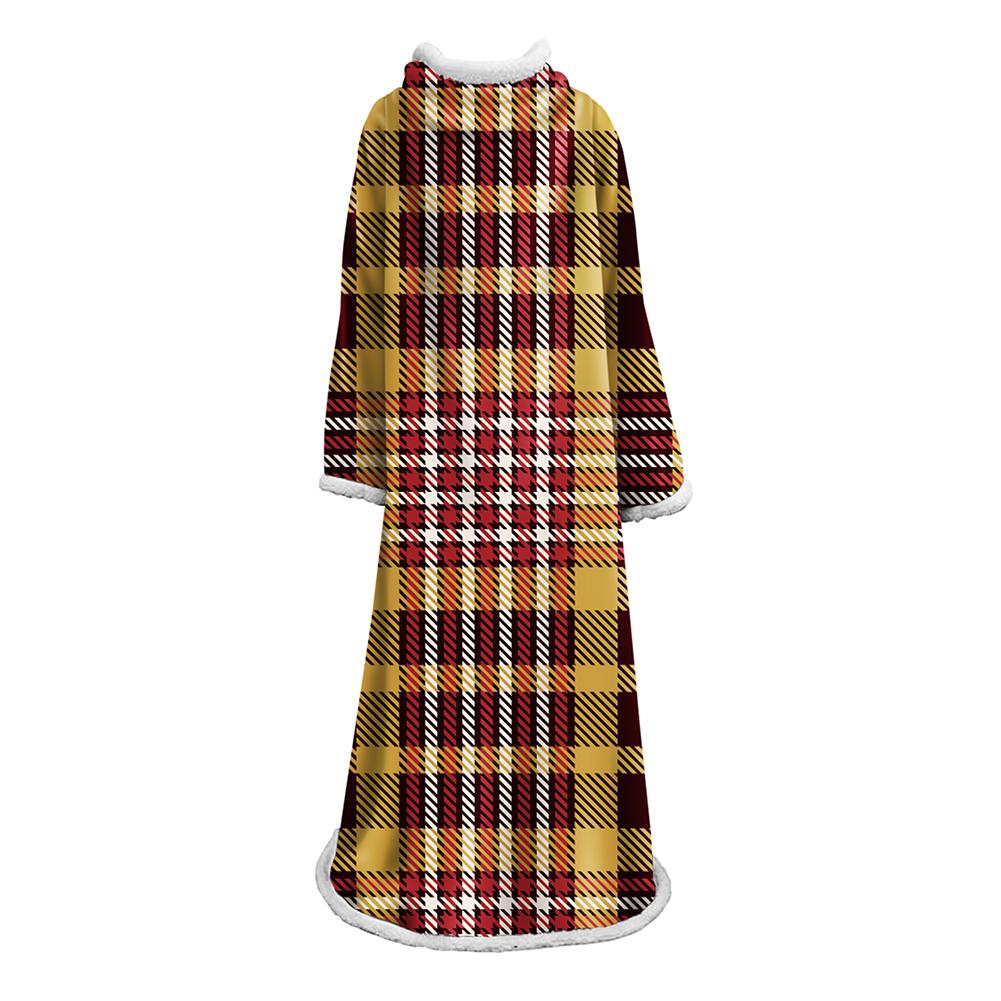 3D Digital Printed Plaid Blanket Robe -Blanket With Sleeves - Image 47