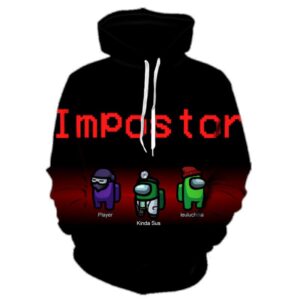 3D Printed Among Us Hoodie - Loose Casual Zipper Pullover