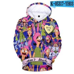 3D Printed Bob's Burgers Hooded Pullover Hoodies