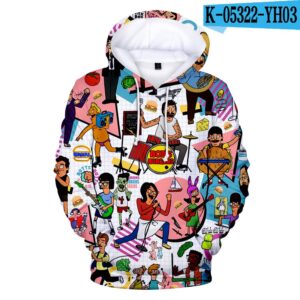 3D Printed Bob's Burgers Hooded Pullover Hoodies