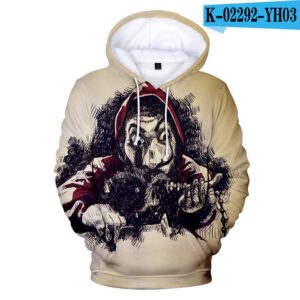 3D Printed Hoodie - La casa de papel Salvador Dali Mask Sweatshirts