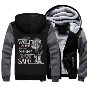 A Song of Ice and Fire Jackets - Solid Color A Song of Ice and Fire Series Wolf Fleece Jacket