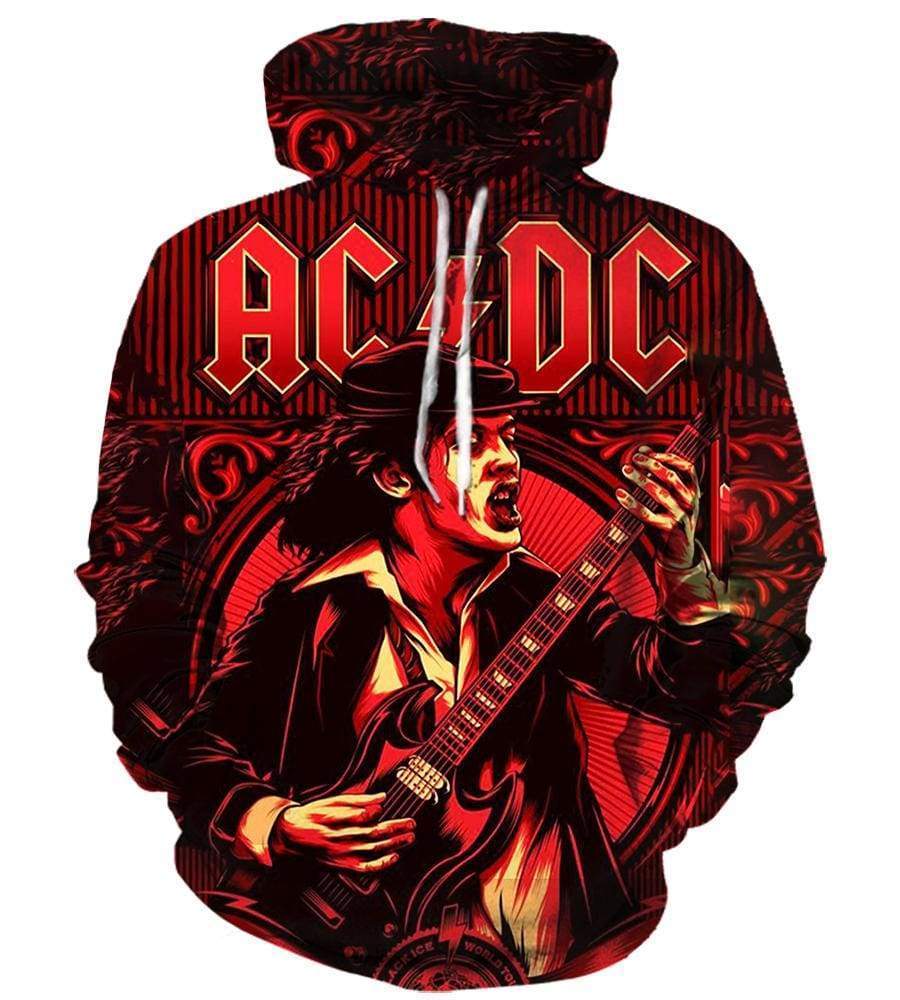 AC DC Hoodies - Pullover Red Hoodie