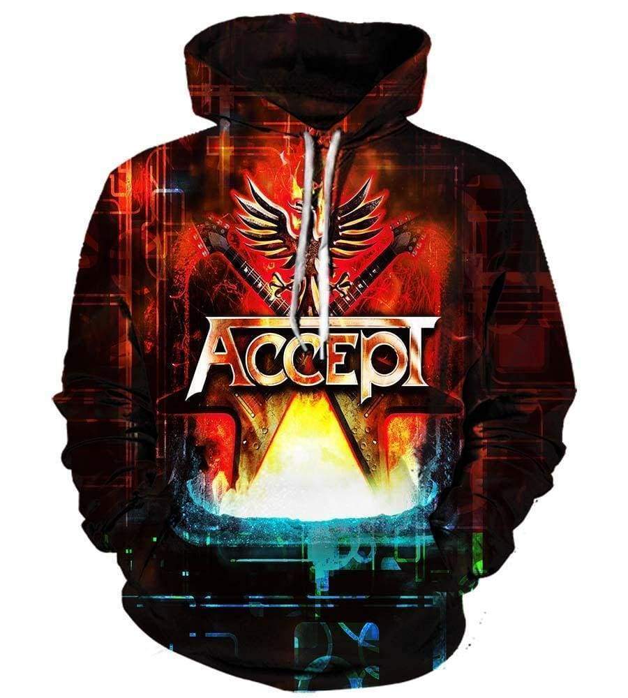 Accept Hoodies - Pullover Red Hoodie