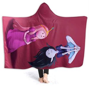 Adventure Time Hooded Blanket - Soft and Warm Flannel Fluffy Wearable Hooded Blanket