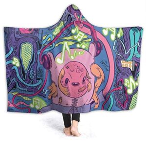 Adventure Time Hooded Blanket - Soft and Warm Flannel Fluffy Wearable Hooded Blanket