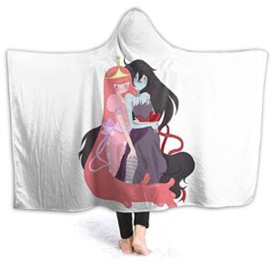 Adventure Time Hooded Blanket - Soft and Warm Flannel Fluffy Wearable Hooded Blanket