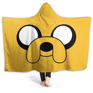 Adventure Time Hooded Blanket - Soft and Warm Flannel Fluffy Wearable Hooded Blanket