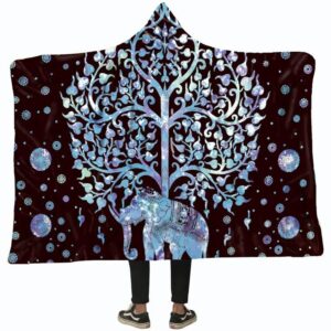 Animal Hooded Blankets - Animal Series Elephant Tree Super Cool Fleece Hooded Blanket