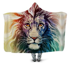 Animal Hooded Blankets - Animal Series Lion Icon Fleece Hooded Blanket