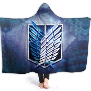 Anime Attack On Titan Hooded Fleece  Blanket