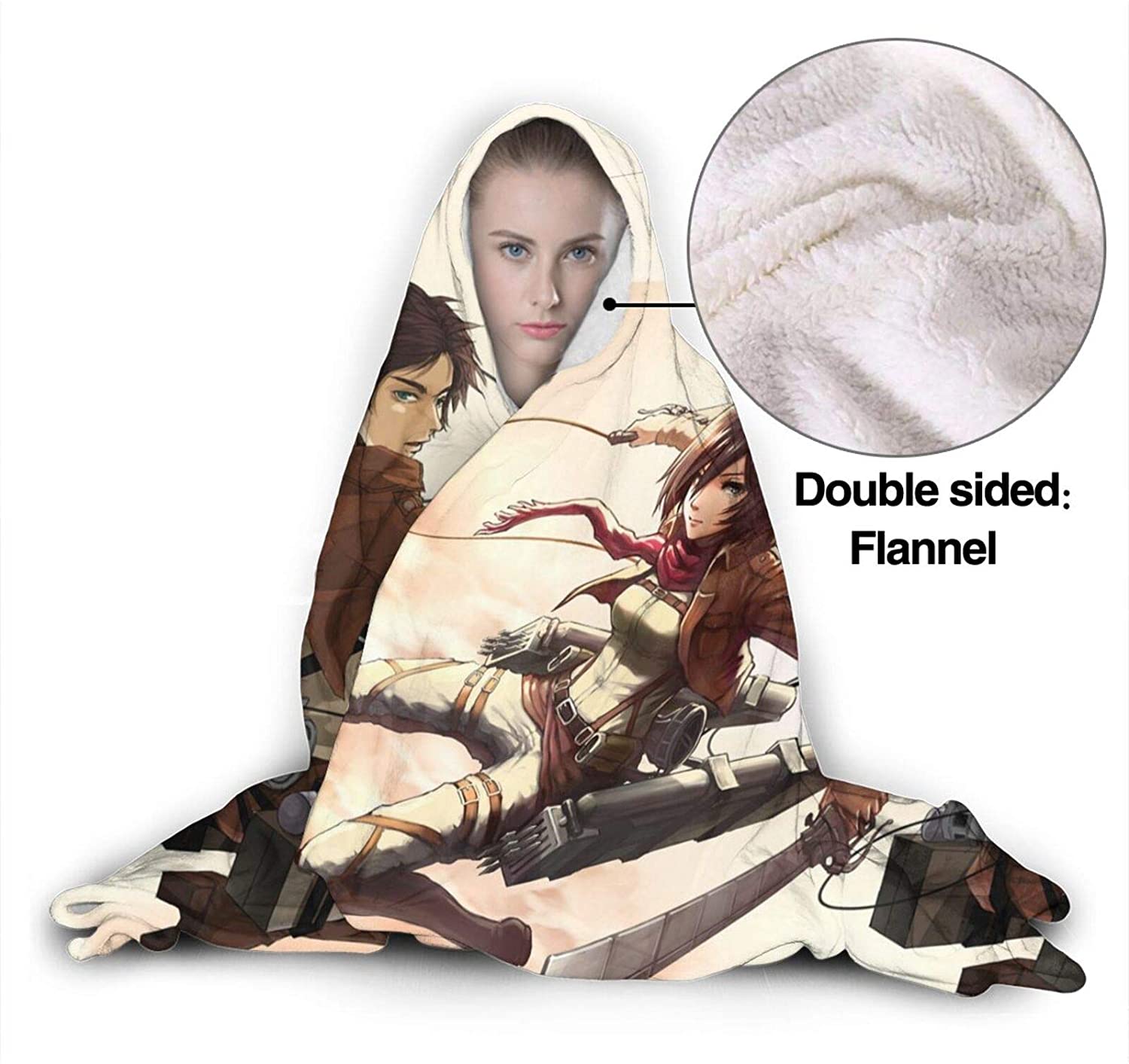 Anime Attack On Titan Throw Wearable Hooded Blanket - Image 4